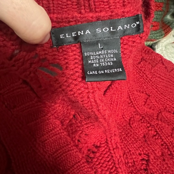 Lambs Wool Knit Red Long-Line Cardigan Large - Picture 4 of 4